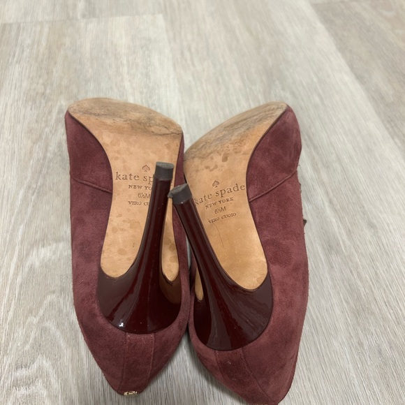 kate spade New York Elpetha Red Chestnut Suede Mary Jane Pumps 6.5M - Picture 4 of 10